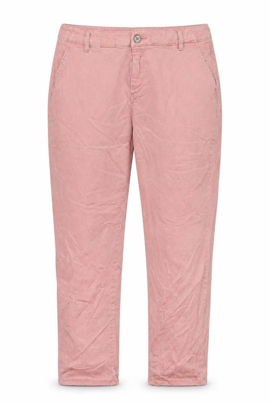 Front view of F&F Women's Pink Cropped Jeans, size 12, Button Accent