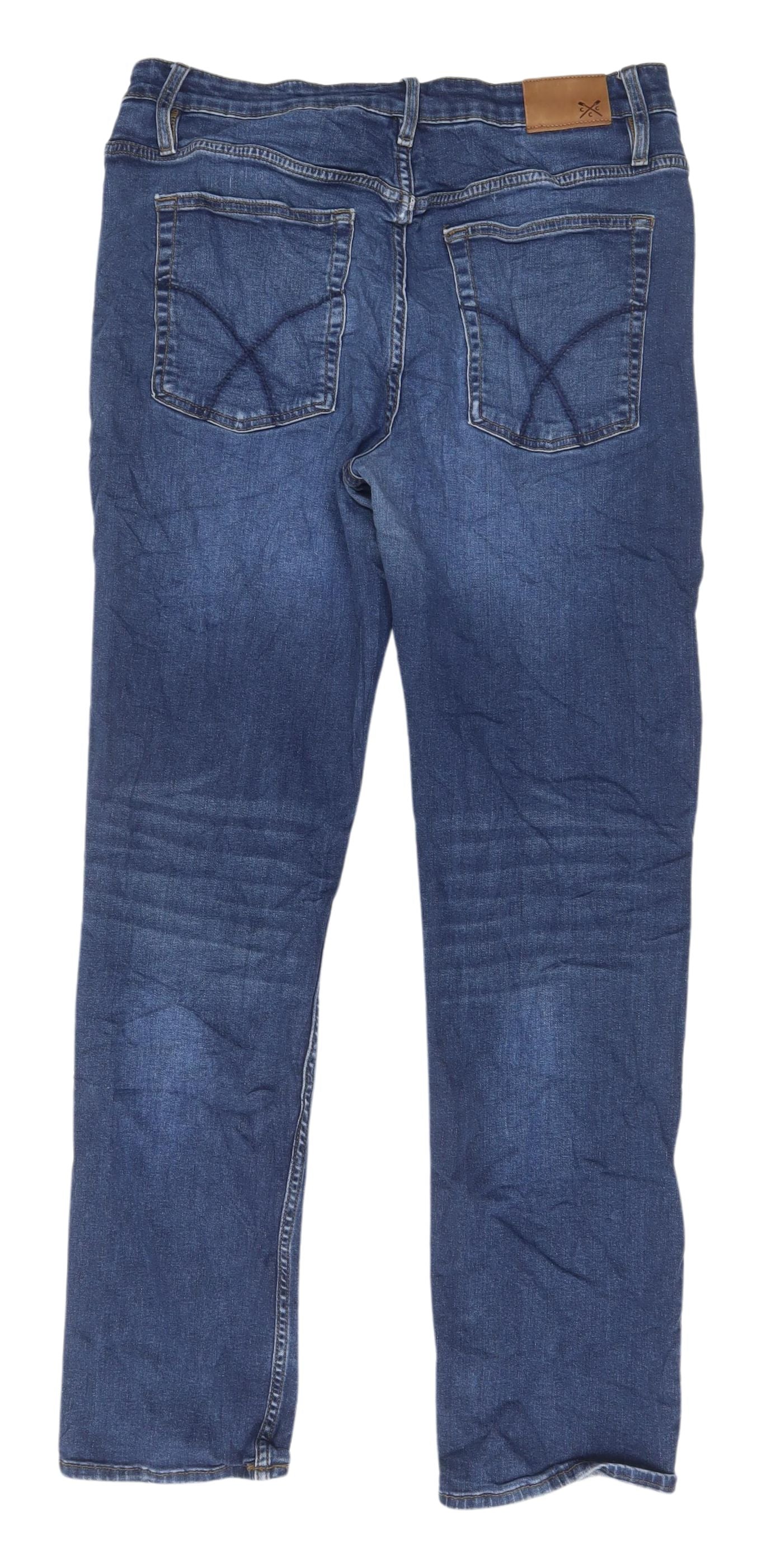 Crew Clothing Men's Blue Straight Denim Jeans Size 34