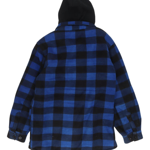 Sierra Men's Blue Check Hooded Jacket Flannel S