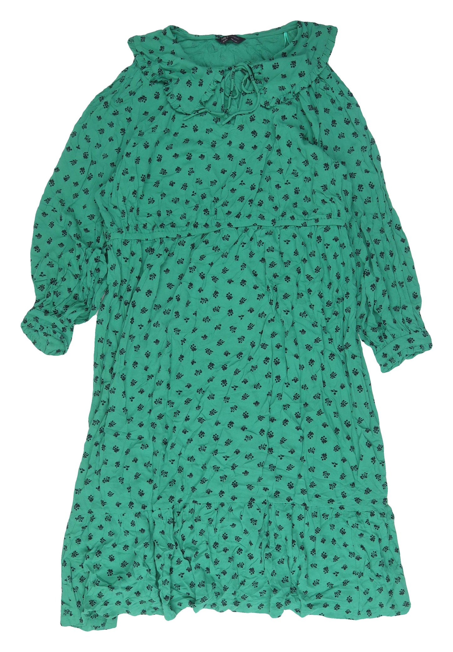 Marks and Spencer Women's Green Midi Floral Dress Size 22