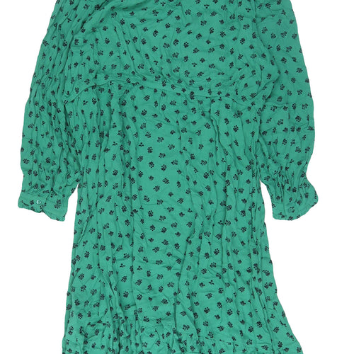 Marks and Spencer Women's Green Midi Floral Dress Size 22