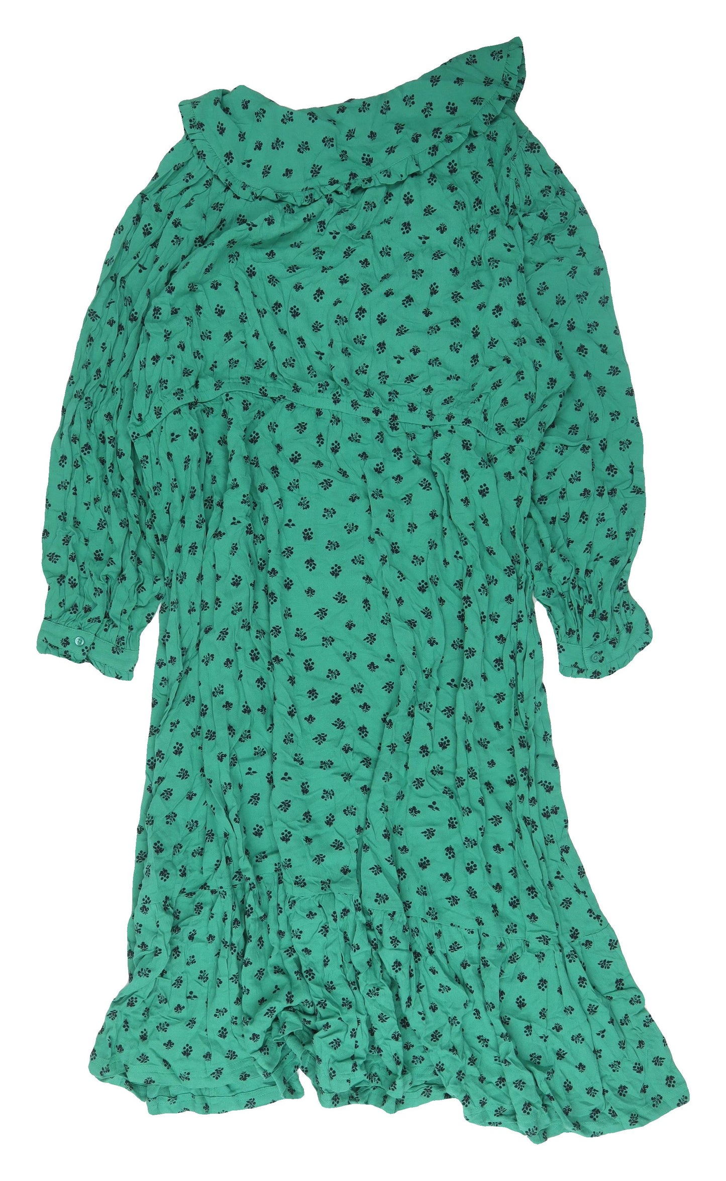Marks and Spencer Women's Green Midi Floral Dress Size 22
