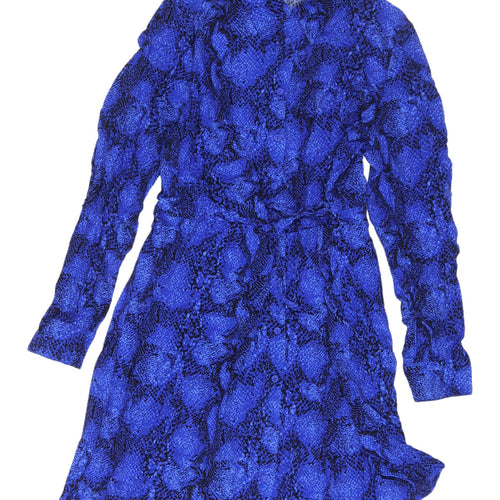 Marks & Spencer Women's Blue Animal Print Shirt Dress
