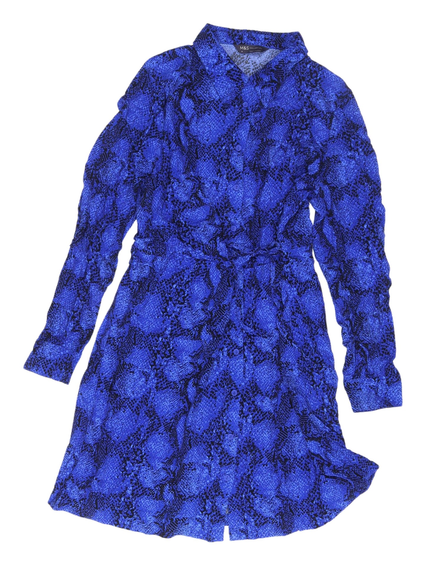 Marks & Spencer Women's Blue Animal Print Shirt Dress