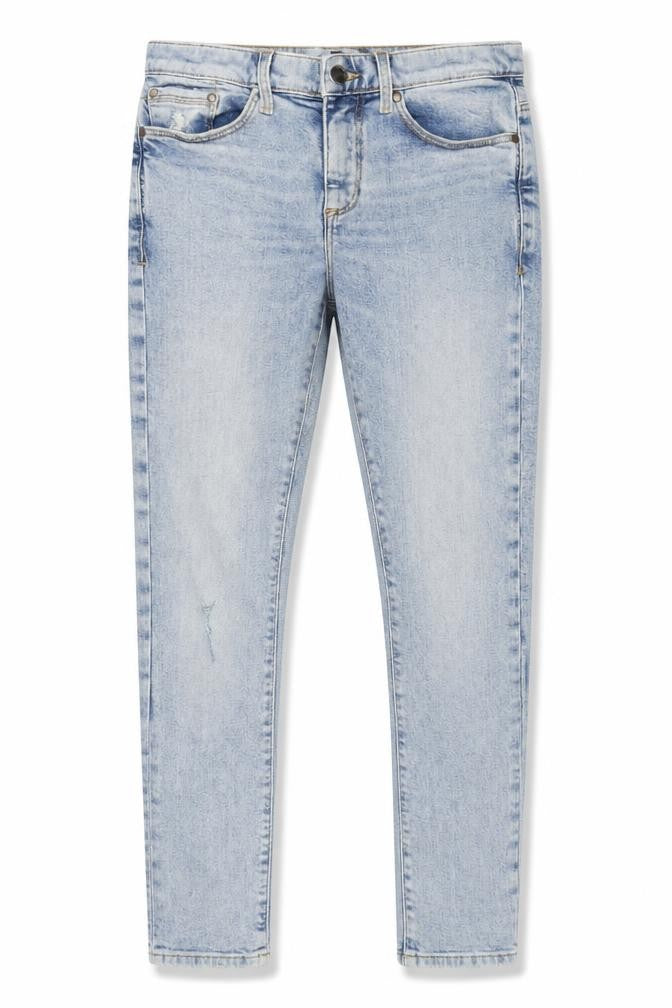 Front view of River Island Men's Light Blue Skinny Jeans, size 28