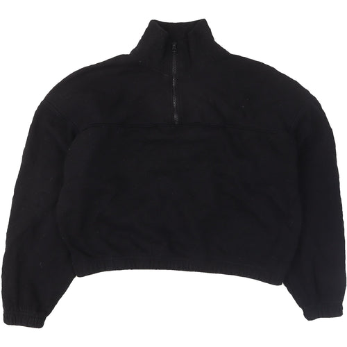 Weekday Black Cotton 1/2 Zip Sweatshirt M Unisex