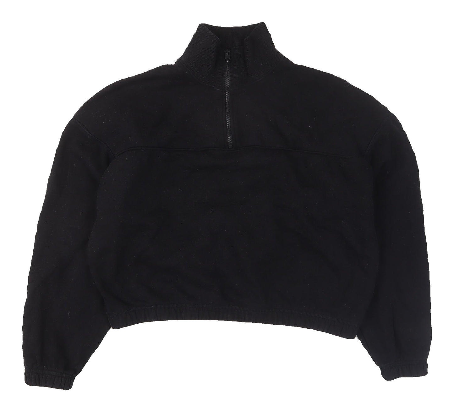 Weekday Black Cotton 1/2 Zip Sweatshirt M Unisex