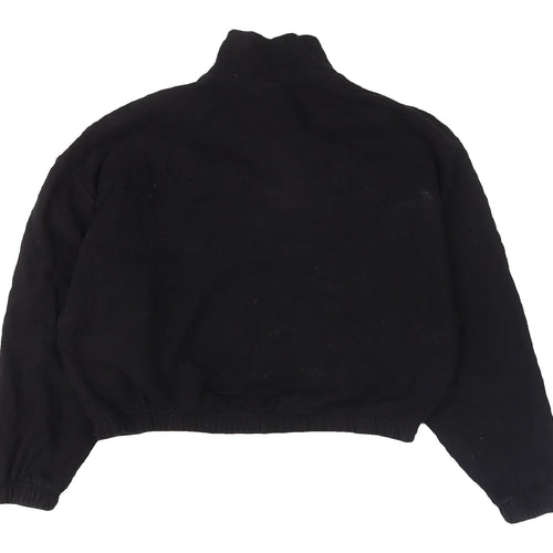 Weekday Black Cotton 1/2 Zip Sweatshirt M Unisex