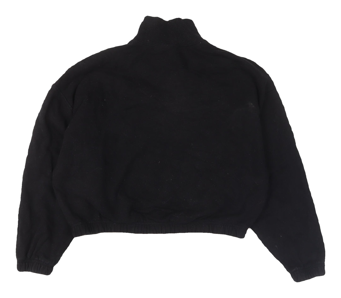 Weekday Black Cotton 1/2 Zip Sweatshirt M Unisex