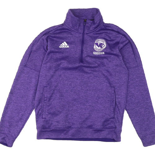 Adidas Men's Purple 1/4 Zip Logo University Sweatshirt