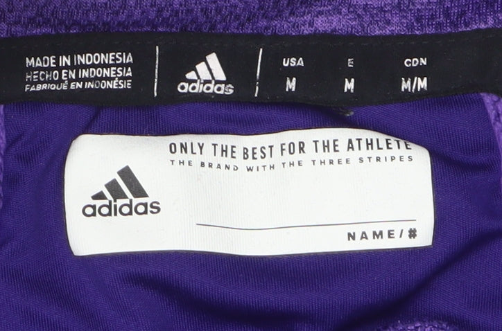 Adidas Men's Purple 1/4 Zip Logo University Sweatshirt