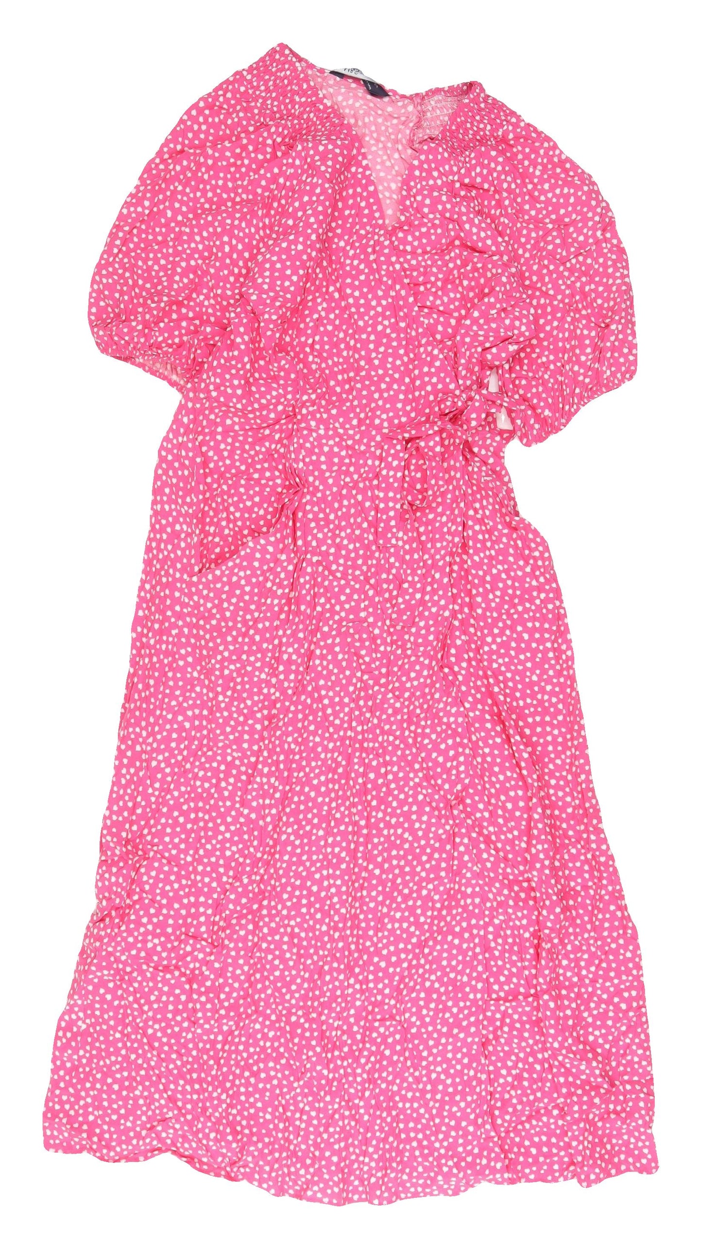 Marks and Spencer Women's Pink Polka Dot Midi Wrap Dress