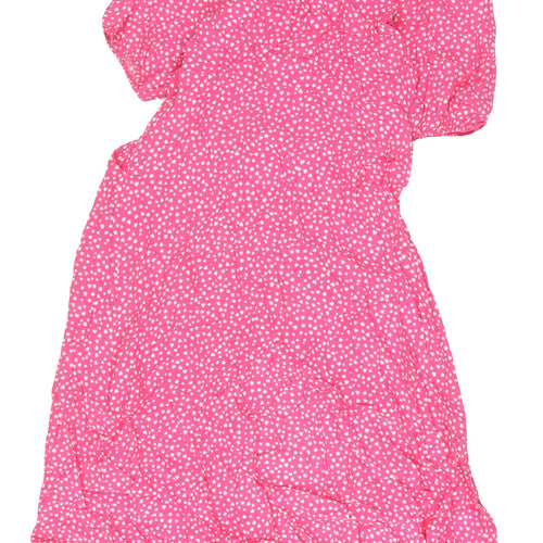 Marks and Spencer Women's Pink Polka Dot Midi Wrap Dress