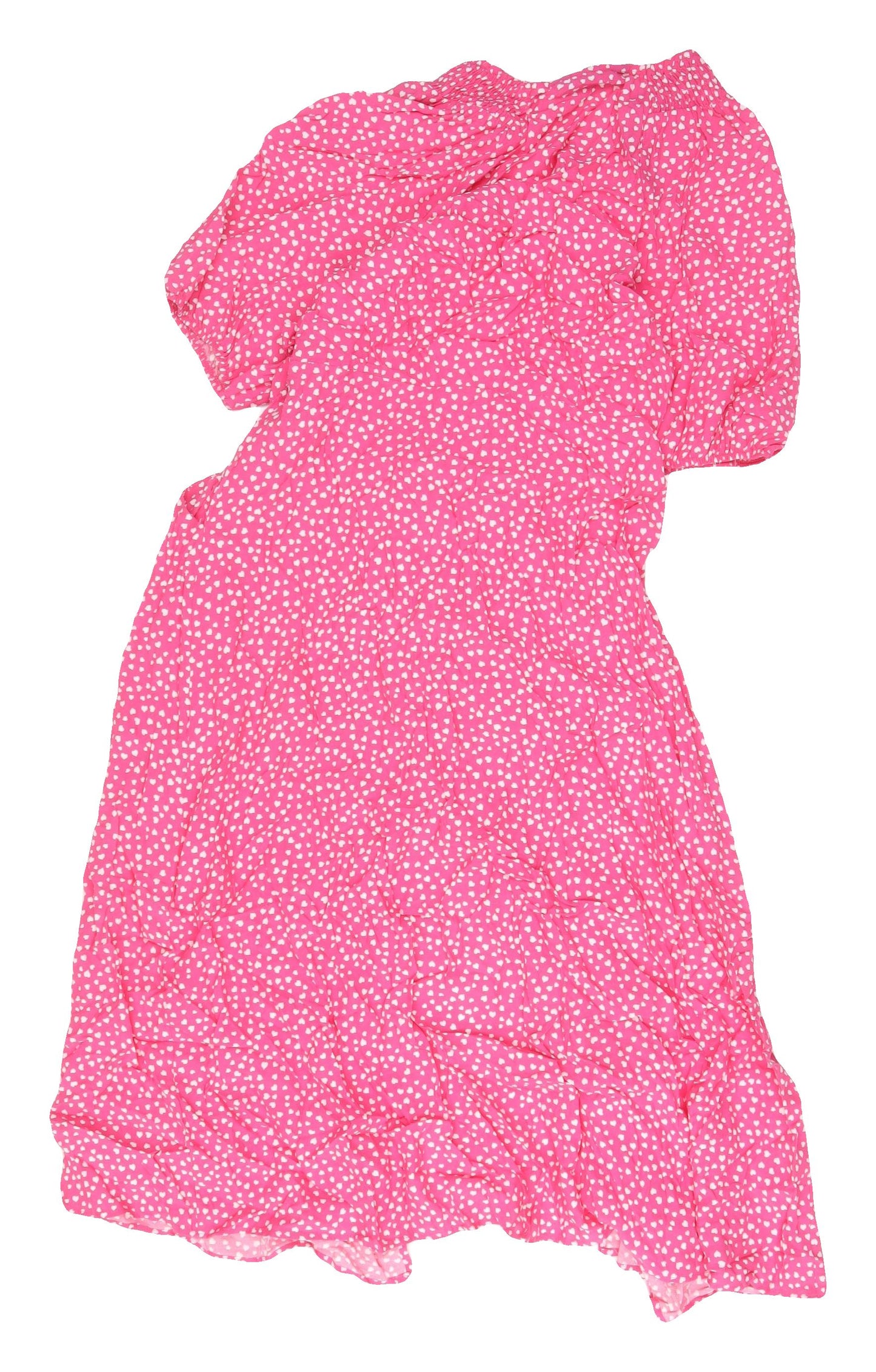 Marks and Spencer Women's Pink Polka Dot Midi Wrap Dress