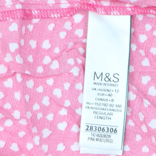 Marks and Spencer Women's Pink Polka Dot Midi Wrap Dress