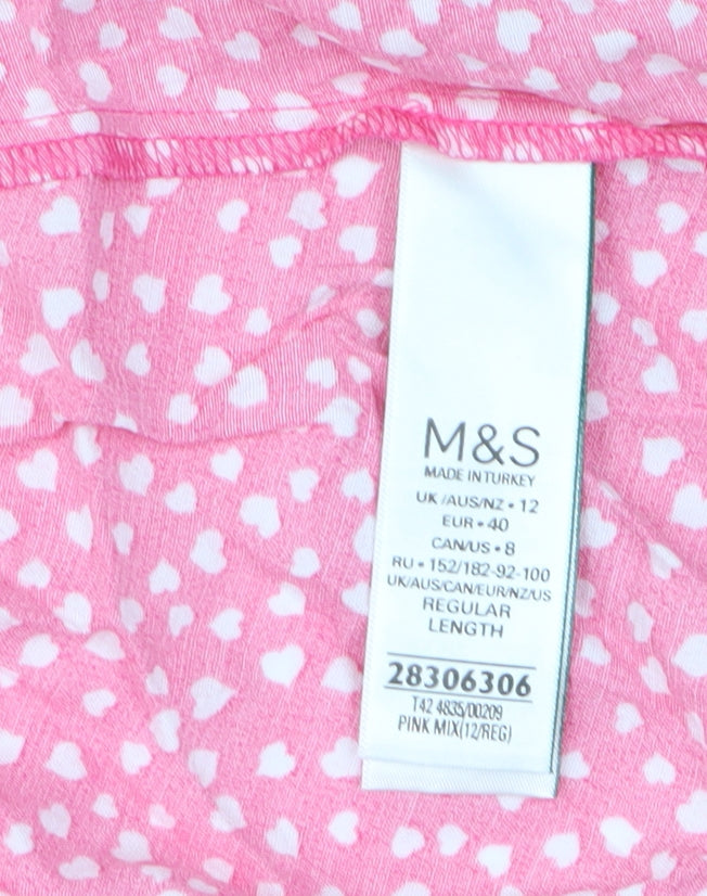 Marks and Spencer Women's Pink Polka Dot Midi Wrap Dress