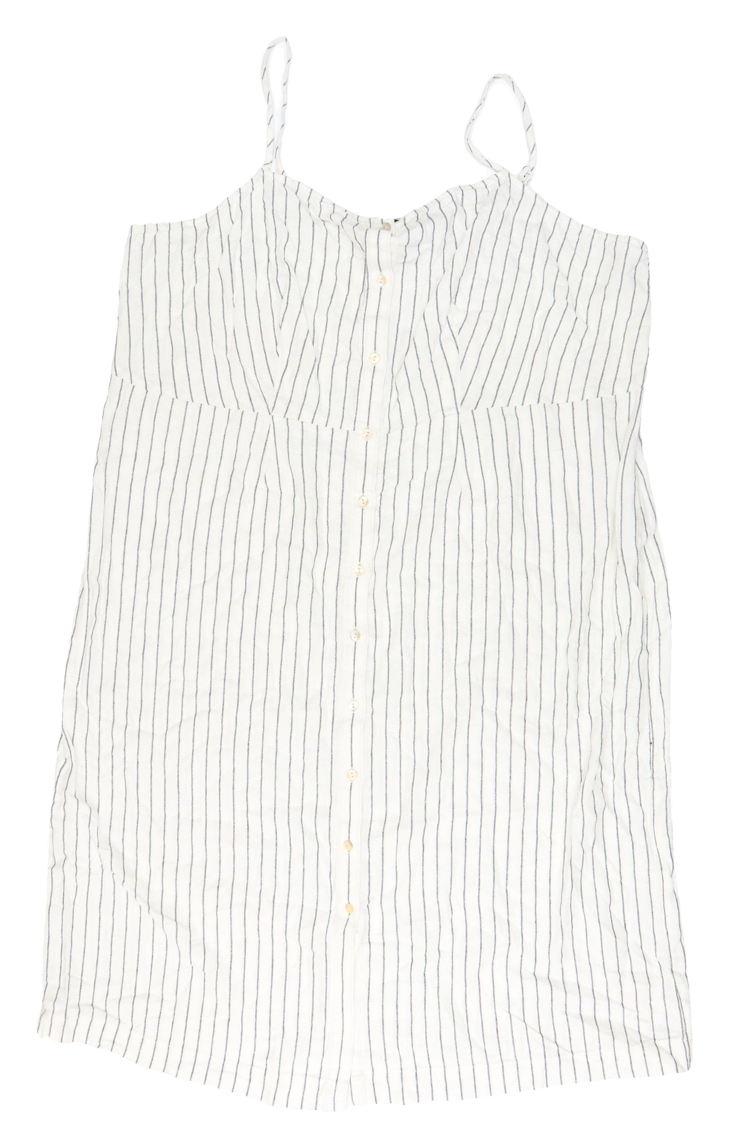 Marks and Spencer Women's Ivory Striped Shift Dress Size 24
