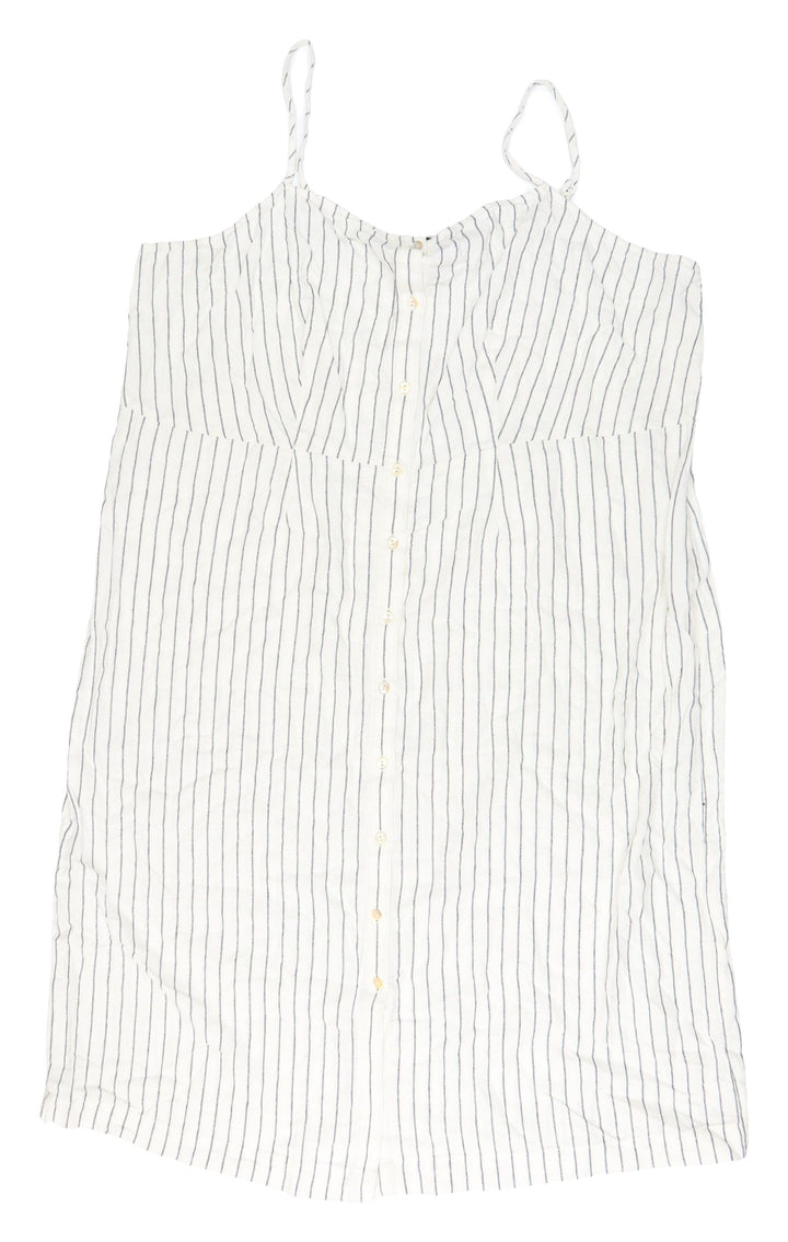 Marks and Spencer Women's Ivory Striped Shift Dress Size 24