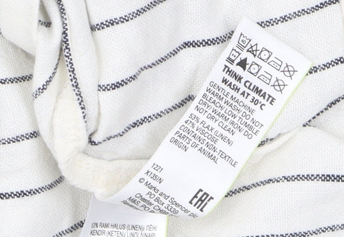 Marks and Spencer Women's Ivory Striped Shift Dress Size 24