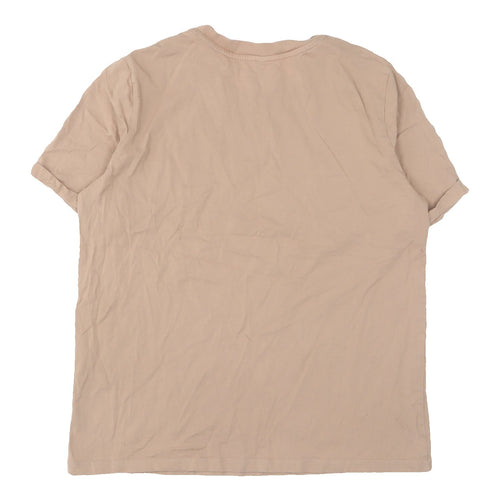 Pieces Women Beige M Basic T-Shirt Short Sleeve Casual