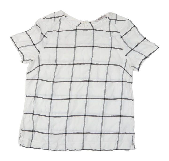 Marks and Spencer White Check T-Shirt UK 10, Women's