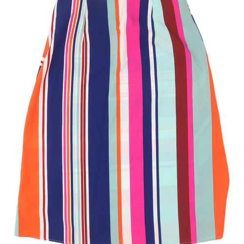 V by Very Multicoloured Striped Wrap Skirt, Size 14