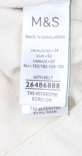 Marks and Spencer Women's Ivory Cotton Belted Jacket