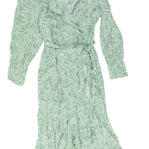 Marks and Spencer Green Paisley Wrap Dress, Size 24