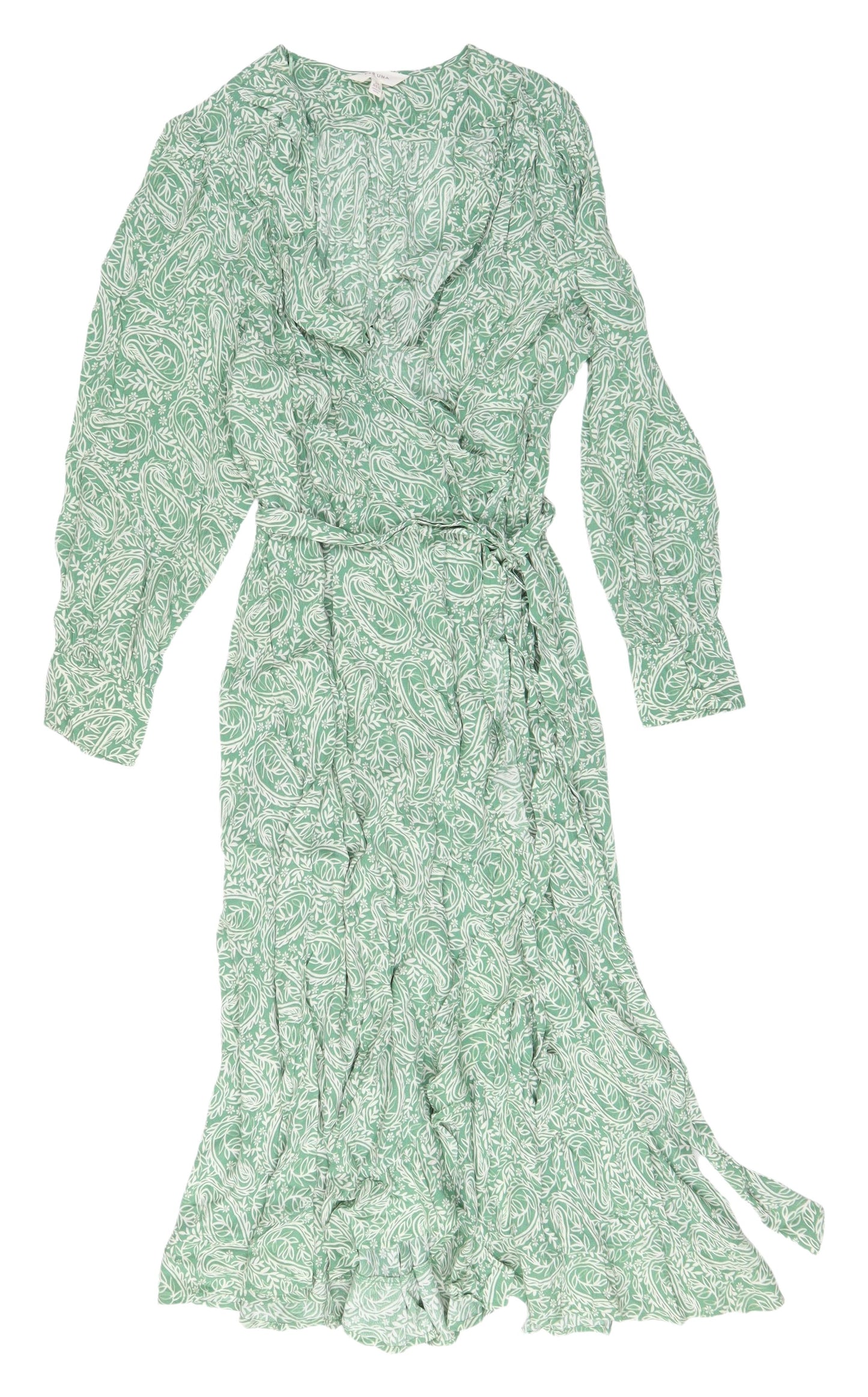 Marks and Spencer Green Paisley Wrap Dress, Size 24