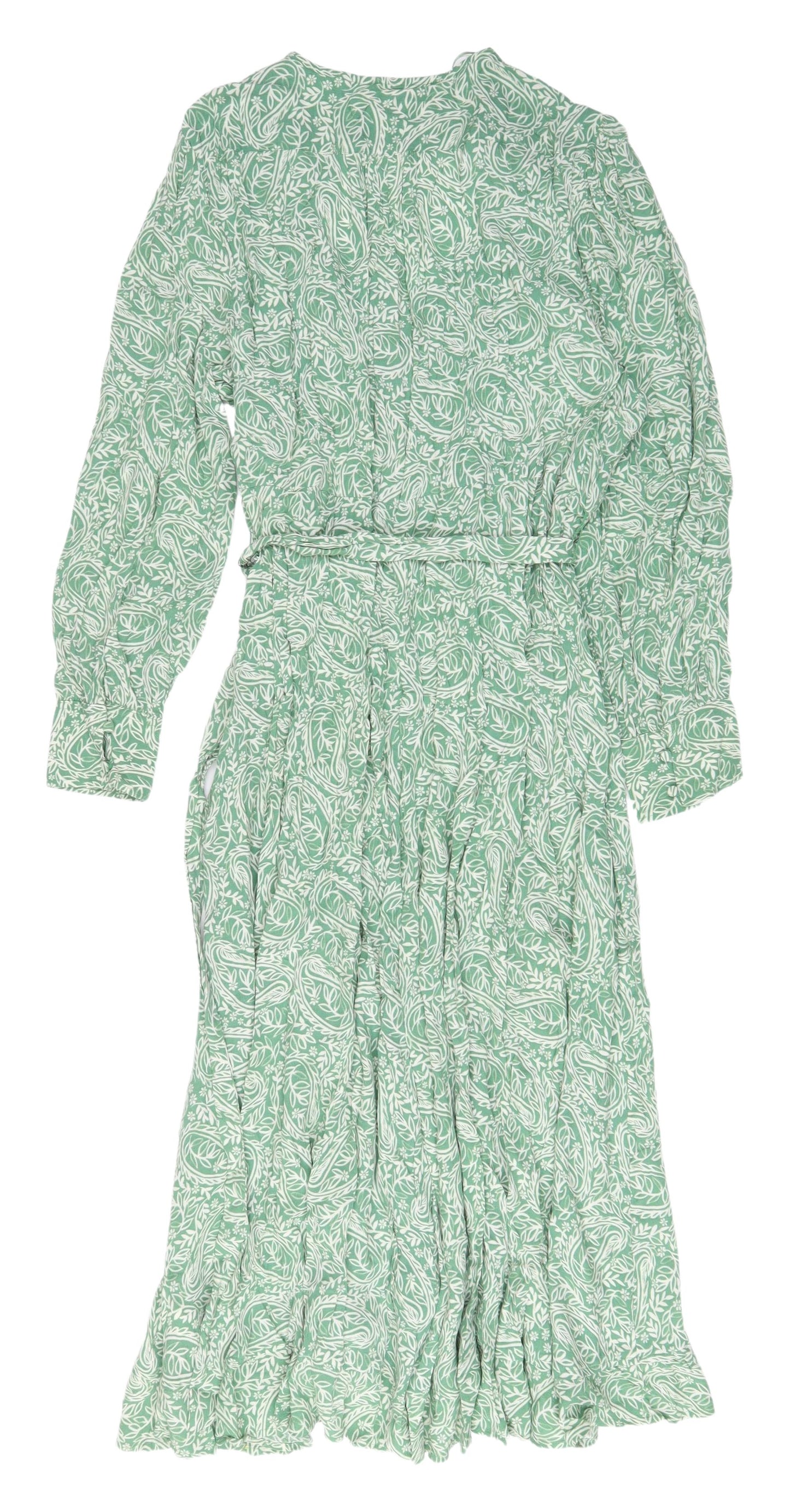 Marks and Spencer Green Paisley Wrap Dress, Size 24