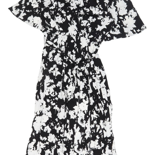 Marks and Spencer Women's Black Floral Shirt Dress