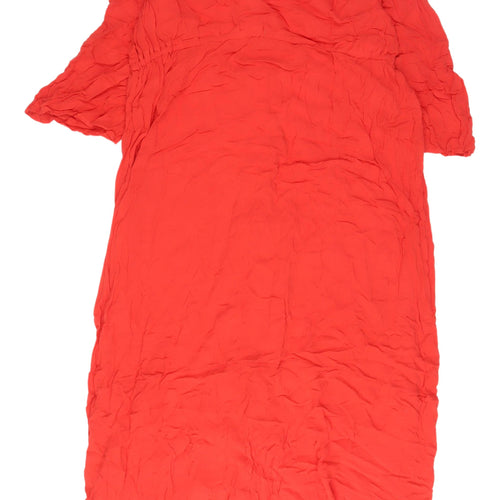 Marks and Spencer Women's Red Viscose Dress, Size 24