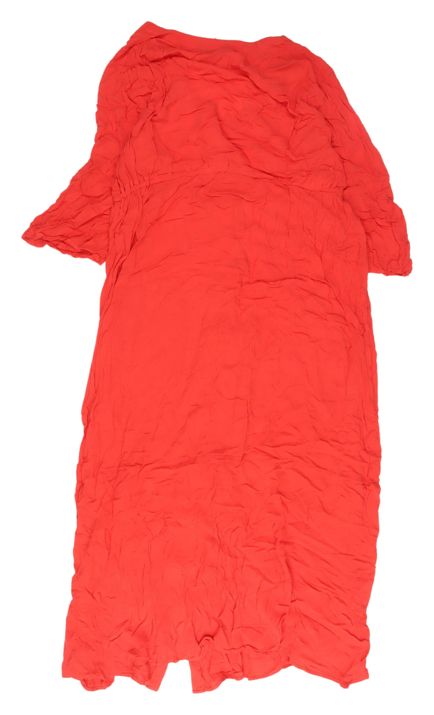 Marks and Spencer Women's Red Viscose Dress, Size 24