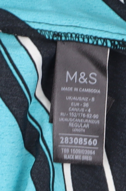 Marks and Spencer Women's Striped A-Line Dress, Size 8