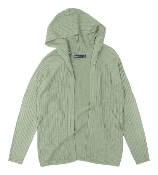 Marks and Spencer Women's Green Hooded Cardigan XS