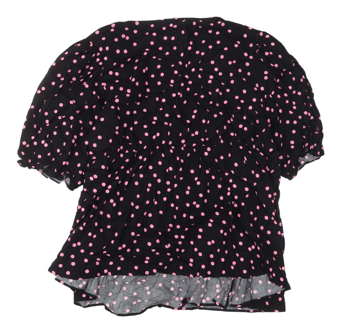 Marks and Spencer Women's Black Polka Dot Wrap Blouse
