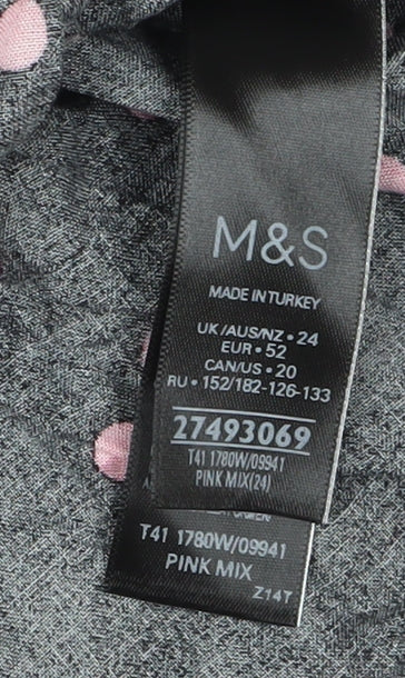 Marks and Spencer Women's Black Polka Dot Wrap Blouse