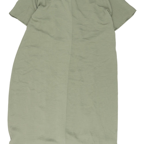 Marks & Spencer Green Shirt Dress - Size 14, Spring Classic