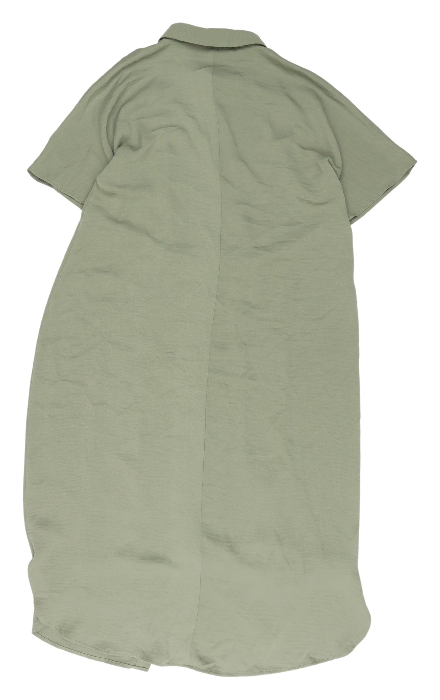 Marks & Spencer Green Shirt Dress - Size 14, Spring Classic