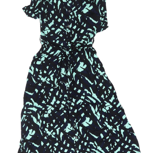 Marks and Spencer Women's Green Long Shirt Dress Size 8