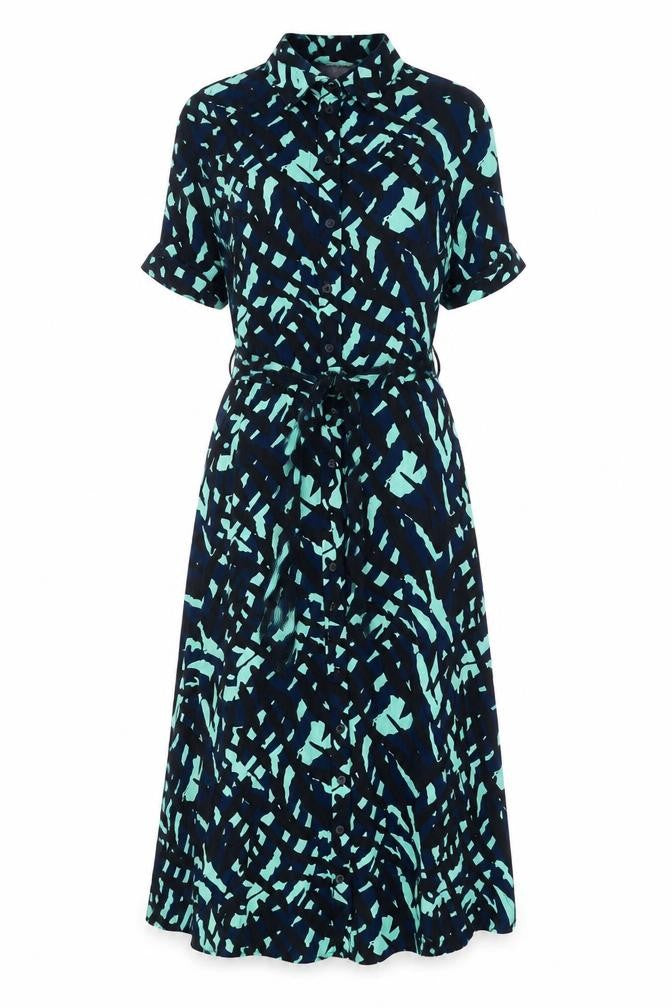 Marks and Spencer Women's Green Long Shirt Dress Size 8
