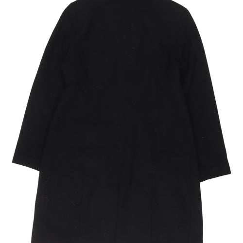 London Eye Women's Black Double-Breasted Overcoat Size 12