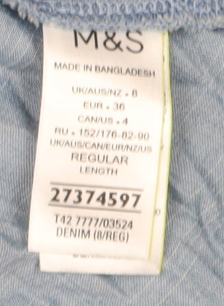 Marks and Spencer Women's Blue Wrap Dress Size 8