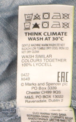 Marks and Spencer Women's Blue Wrap Dress Size 8