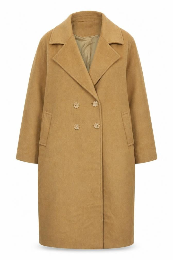 Front view of Kaleidoscope Women's Beige Long Coat UK, size 16