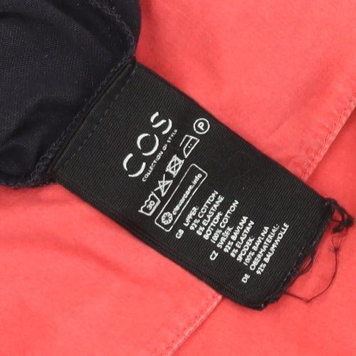 COS Women's Navy and Red Colourblock A-Line Dress, Size UK 8