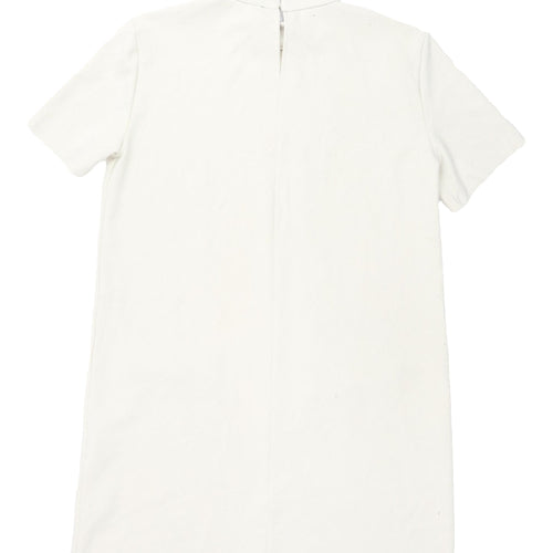 Zara Women's White Shift Dress Size 12