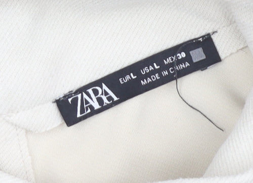 Zara Women's White Shift Dress Size 12