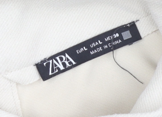 Zara Women's White Shift Dress Size 12