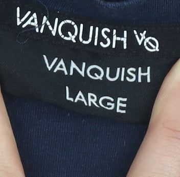 Vanquish Men Blue Large Crew Neck T-Shirt